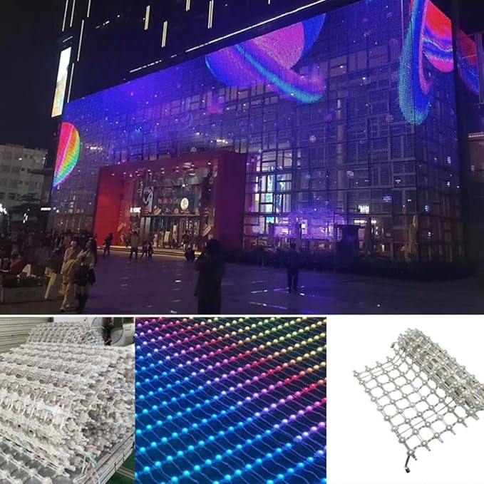 Ultra-Light P50 Transparent Mesh LED Panels with 8000 Nits Brightness for High-Visibility Window Displays